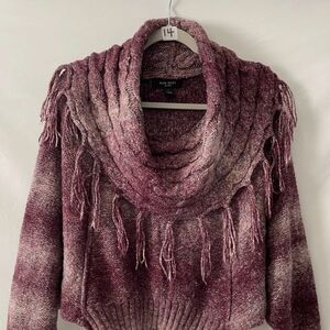 Nine West Burgundy Ombre Cowl Neck Sweater